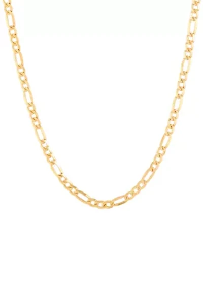Solid Figaro Chain in 14K Yellow Gold