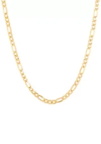 Solid Figaro Chain in 14K Yellow Gold