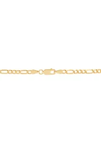Solid Figaro Chain in 14K Yellow Gold
