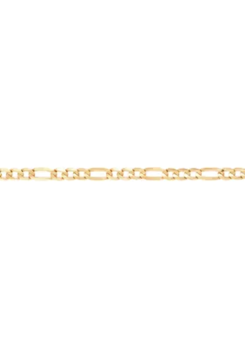 Solid Figaro Chain in 14K Yellow Gold