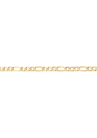 Solid Figaro Chain in 14K Yellow Gold