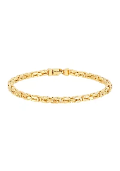 Hollow Byzantine Chain Bracelet in 14K Yellow Gold