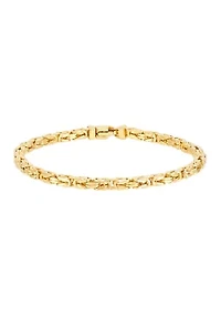 Hollow Byzantine Chain Bracelet in 14K Yellow Gold