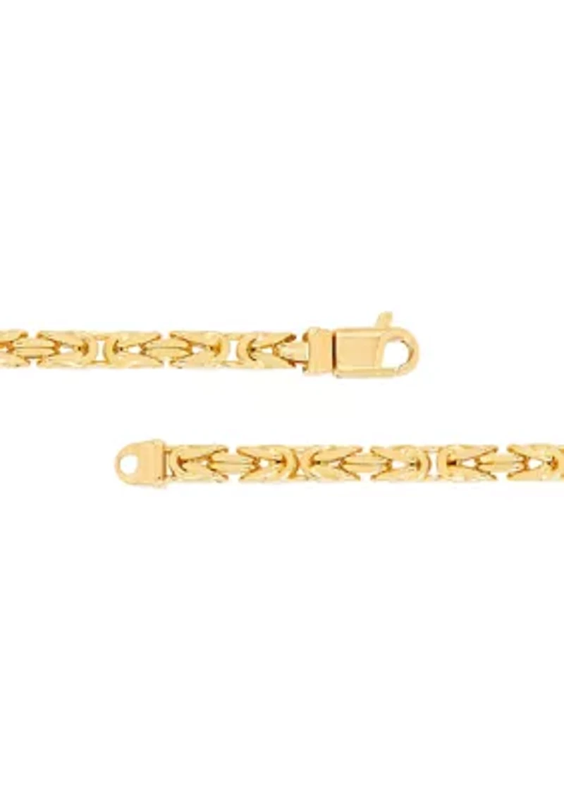 Hollow Byzantine Chain Bracelet in 14K Yellow Gold
