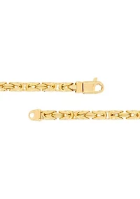 Hollow Byzantine Chain Bracelet in 14K Yellow Gold