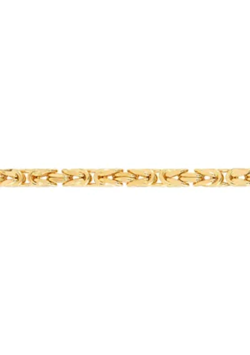 Hollow Byzantine Chain Bracelet in 14K Yellow Gold