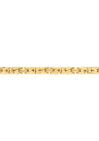 Hollow Byzantine Chain Bracelet in 14K Yellow Gold