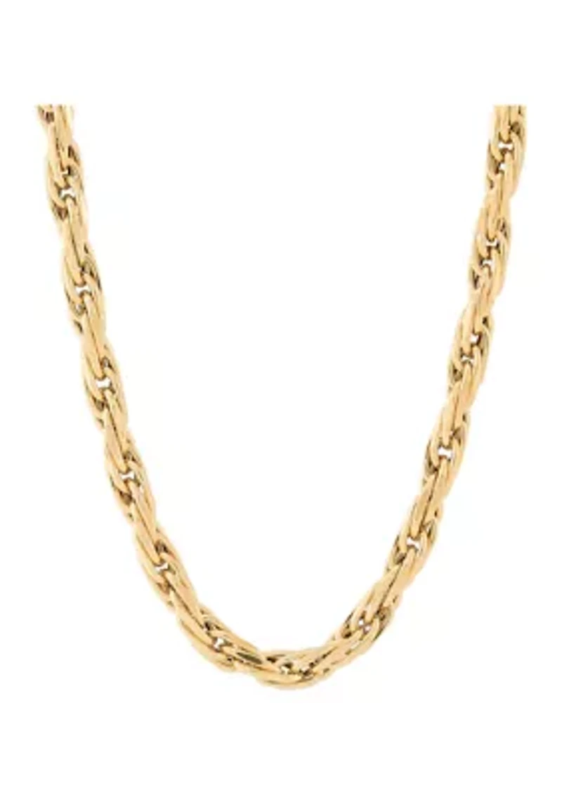 Hollow Intertwined Links Chain Necklace in 14K Yellow Gold