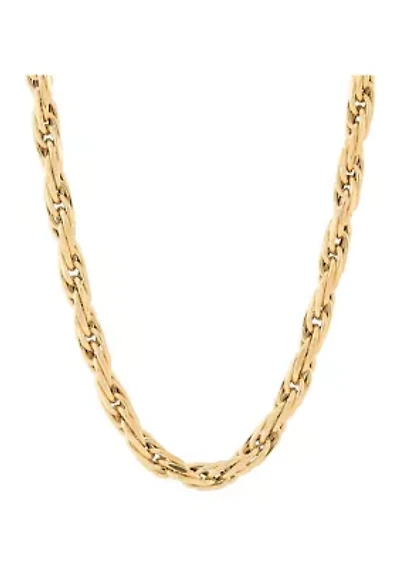 Hollow Intertwined Links Chain Necklace in 14K Yellow Gold