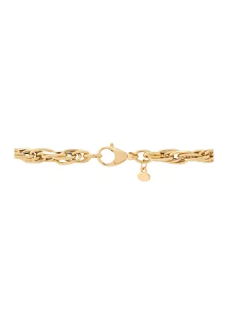 Hollow Intertwined Links Chain Necklace in 14K Yellow Gold
