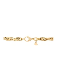 Hollow Intertwined Links Chain Necklace in 14K Yellow Gold
