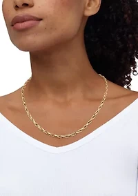 Hollow Intertwined Links Chain Necklace in 14K Yellow Gold