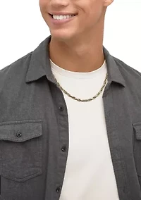 Hollow Intertwined Links Chain Necklace in 14K Yellow Gold