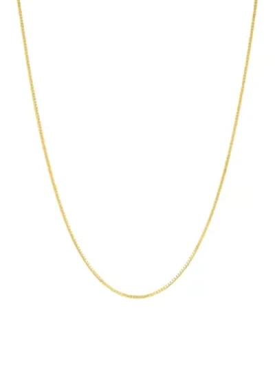 Solid Box Chain Necklace in 14K Yellow Gold