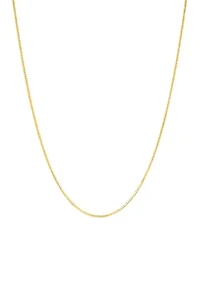 Solid Box Chain Necklace in 14K Yellow Gold