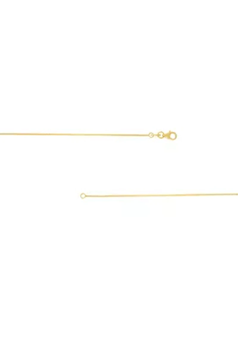 Solid Box Chain Necklace in 14K Yellow Gold