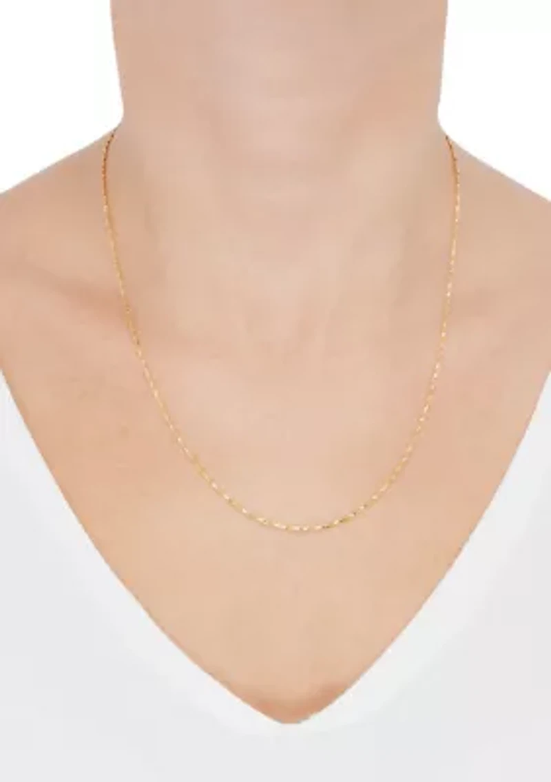 Solid Box Chain Necklace in 14K Yellow Gold