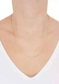 Solid Box Chain Necklace in 14K Yellow Gold