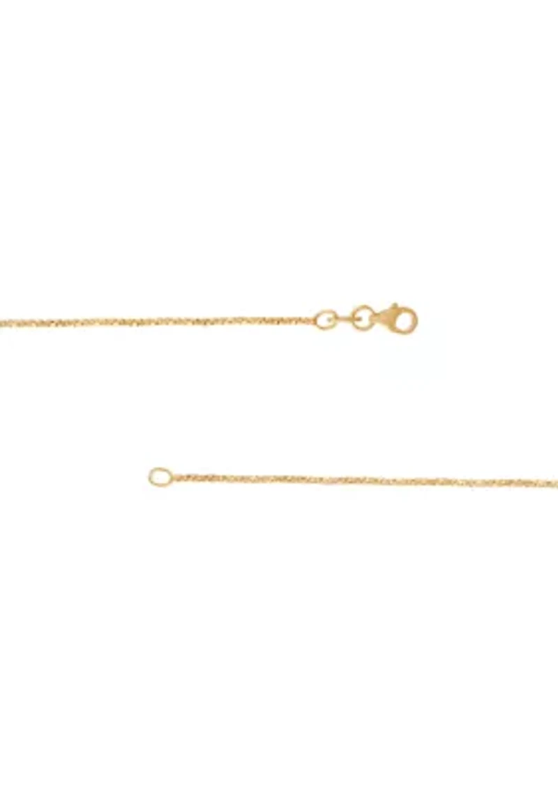Solid Twist Box Chain in 14K Yellow Gold