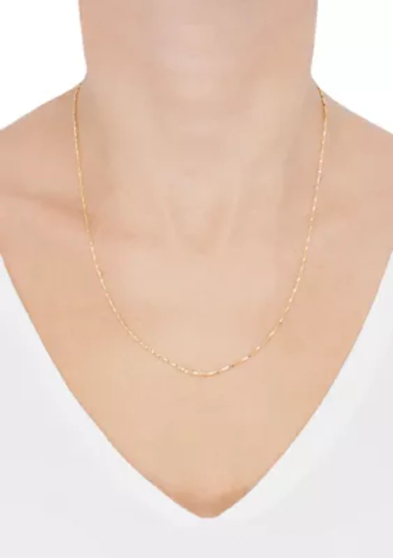 Solid Twist Box Chain in 14K Yellow Gold