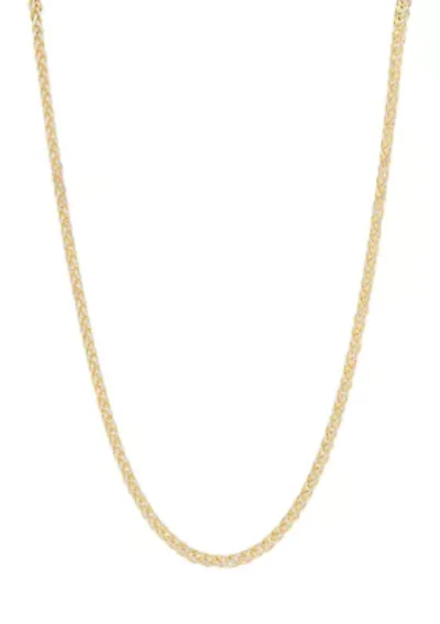 Solid Wheat Chain in 14K Yellow Gold
