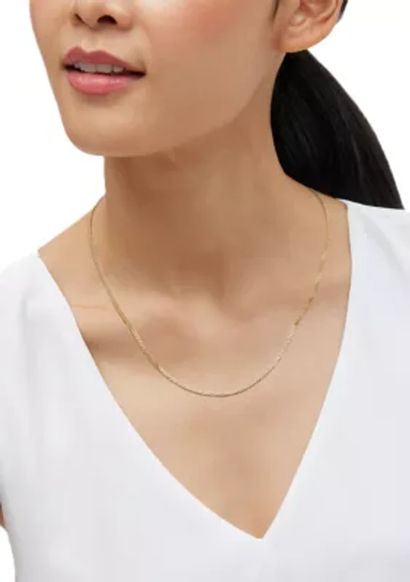 Solid Wheat Chain in 14K Yellow Gold