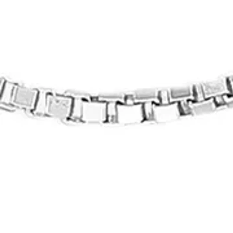 Solid Box Chain Necklace in 14K White Gold