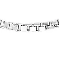 Solid Box Chain Necklace in 14K White Gold