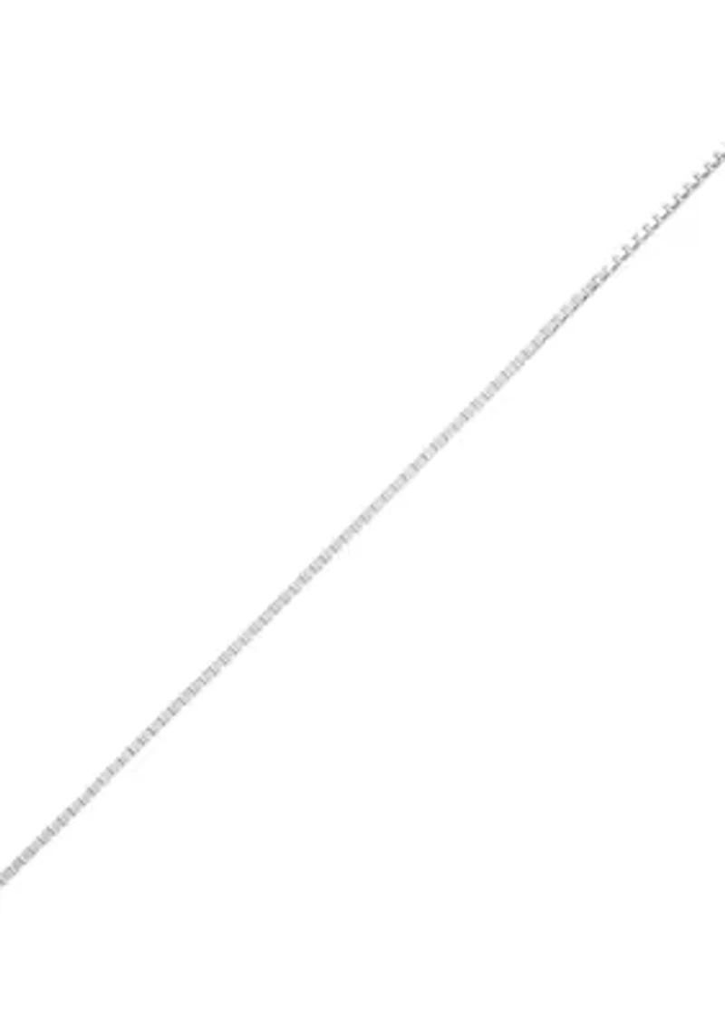 Solid Box Chain Necklace in 14K White Gold