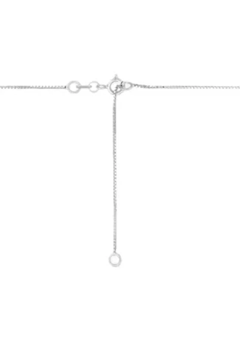 Solid Box Chain Necklace in 14K White Gold