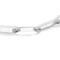 Solid Paperclip Chain in 14K White Gold