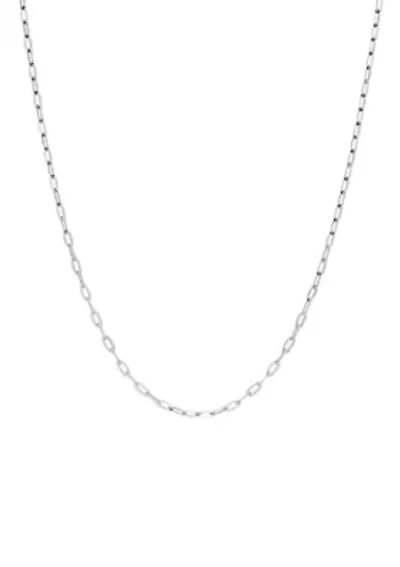 Solid Paperclip Chain in 14K White Gold