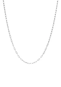 Solid Paperclip Chain in 14K White Gold