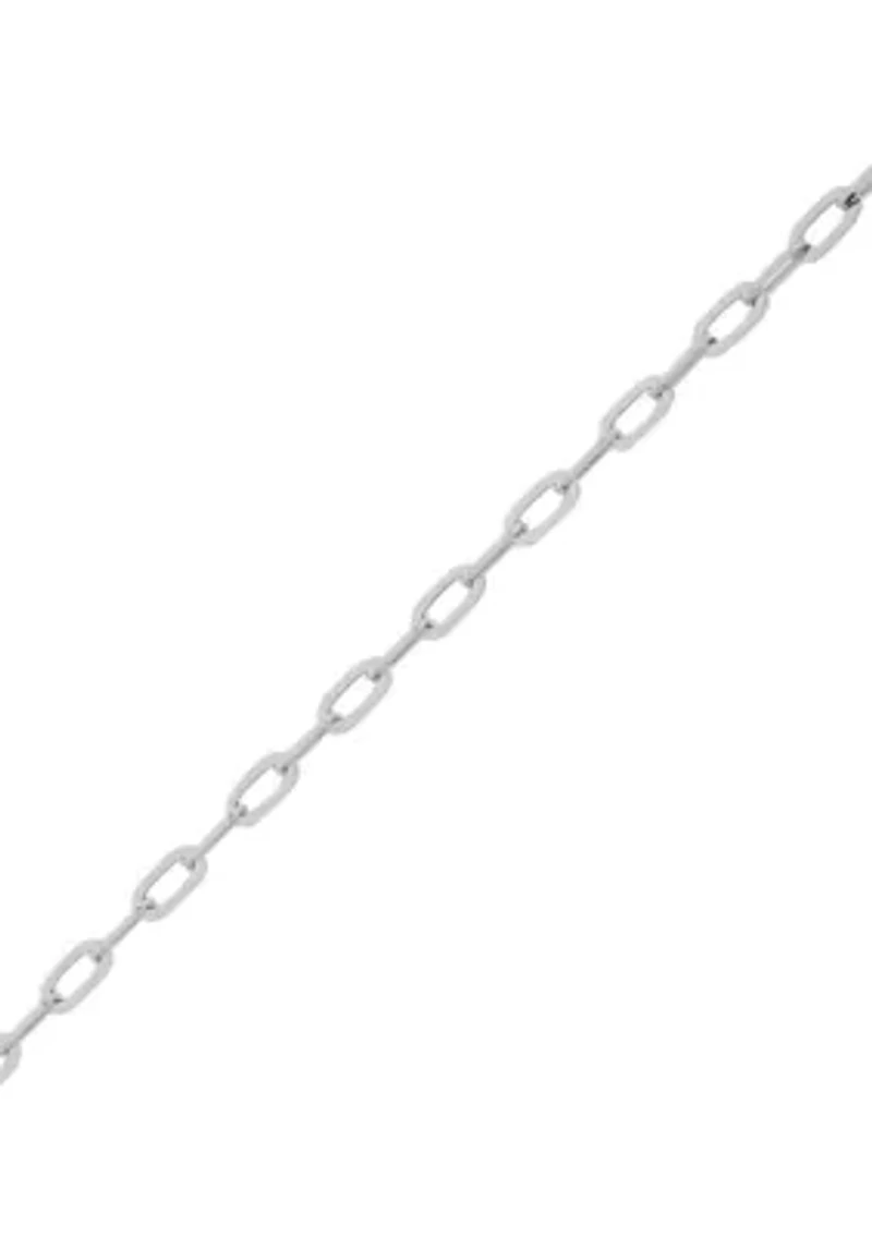 Solid Paperclip Chain in 14K White Gold
