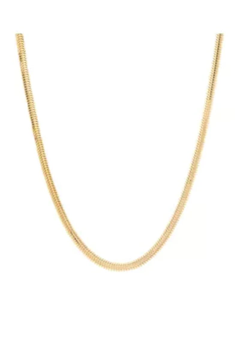 Solid Snake Chain in 14K Yellow Gold