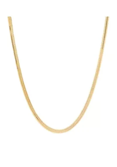 Solid Snake Chain in 14K Yellow Gold