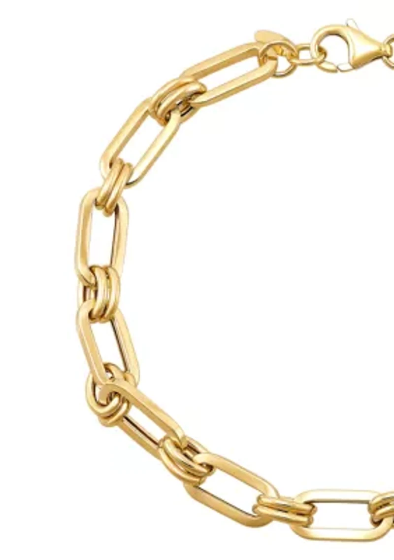 Interlock Chain Bracelet in 14K Yellow Gold