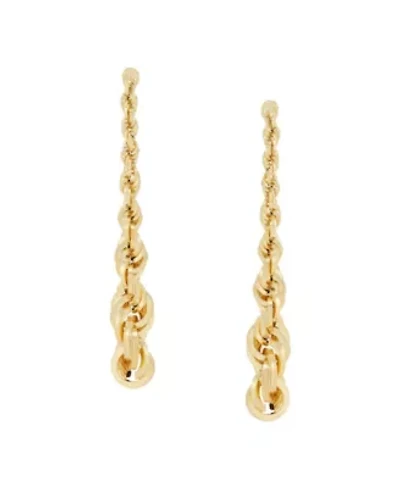 14K Yellow Gold Single Rope Drop Earrings