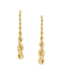 14K Yellow Gold Single Rope Drop Earrings