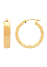 Tube Hoop Earrings in 14K Yellow Gold