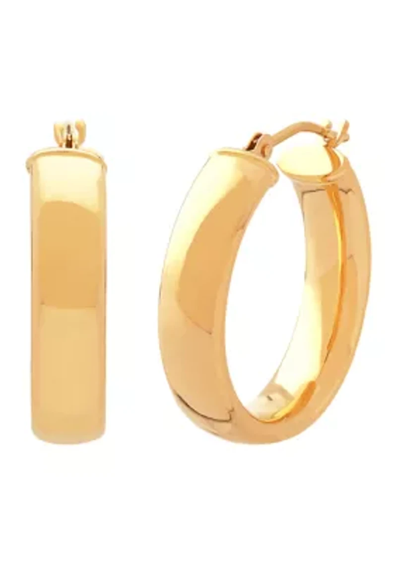 Tube Hoop Earrings in 14K Yellow Gold