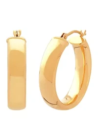 Tube Hoop Earrings in 14K Yellow Gold