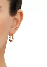 Tube Hoop Earrings in 14K Yellow Gold