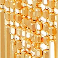 Beaded Fantasy Multi Row Dangle Earrings in 14K Yellow Gold