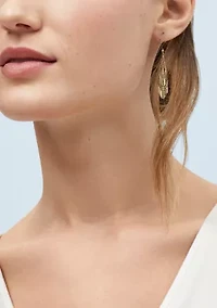 Beaded Fantasy Multi Row Dangle Earrings in 14K Yellow Gold