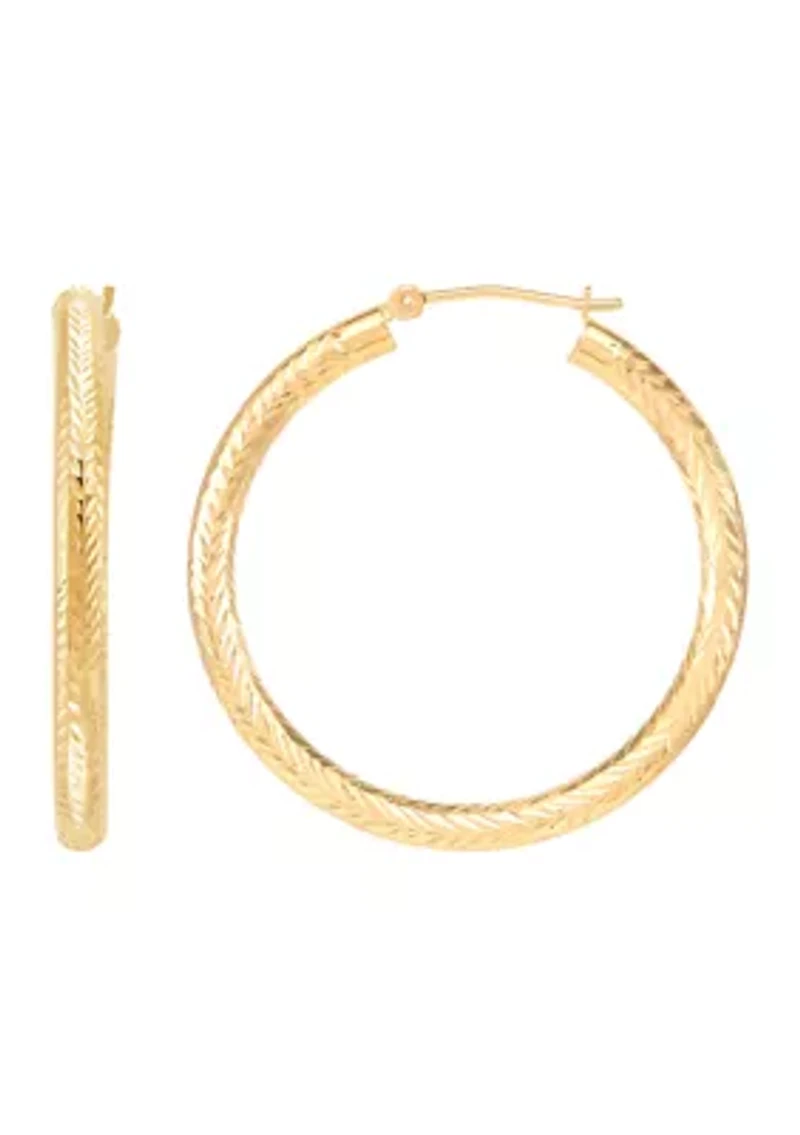 Tube Hoop Earrings in 14K Yellow Gold