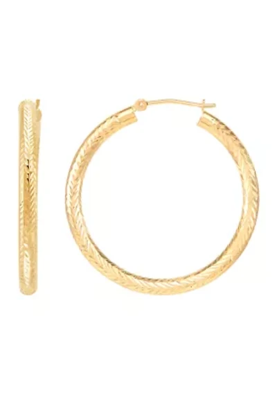 Tube Hoop Earrings in 14K Yellow Gold