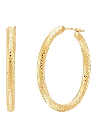 Tube Hoop Earrings in 14K Yellow Gold