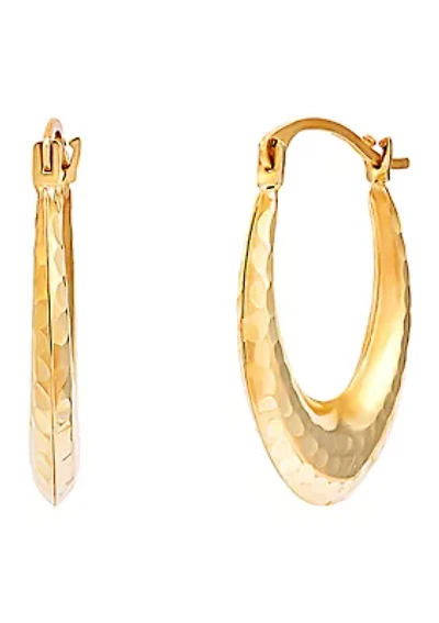 Back to Back Medium Oval Hoop Earrings in 14K Yellow Gold