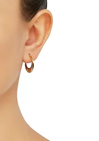 Back to Back Medium Oval Hoop Earrings in 14K Yellow Gold